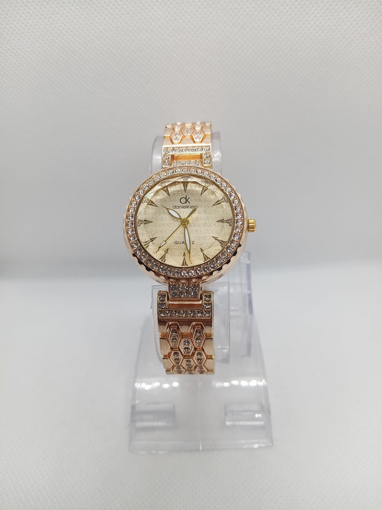 Rose Gold Marble Dial Women’s Watch with Slim Strap