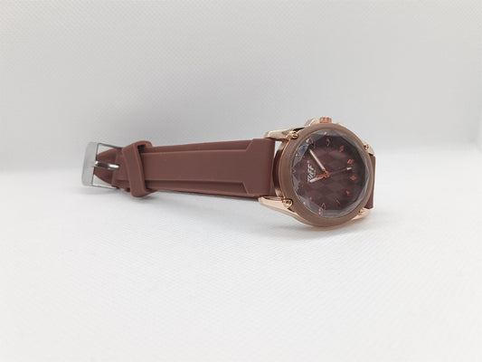 Mocha Round Dial Elegant Watch