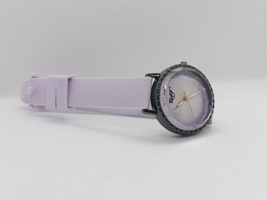 Lavender Floral Dial Modern Watch