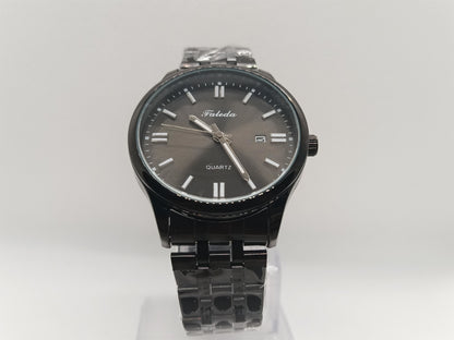 Full Black Stainless Steel Men’s Watch – Luxury Black Dial, Date Display, Water Resistant