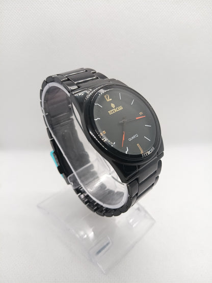 Men’s Black Dial Stainless Steel Watch – Minimal Classic Look