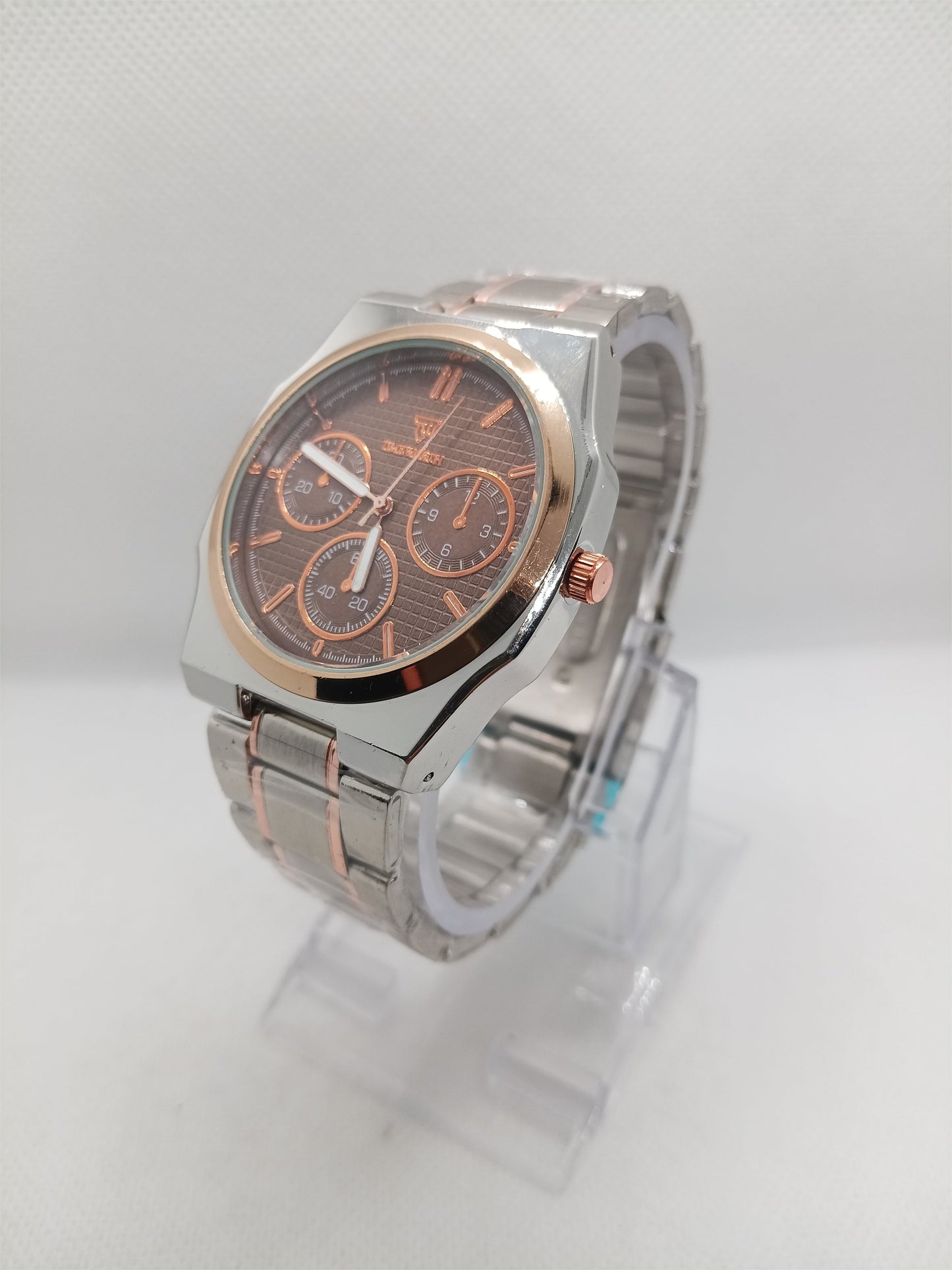 Brown Dial Dual Tone Stainless Steel Watch