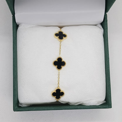 Black Clover Gold Chain Bracelet