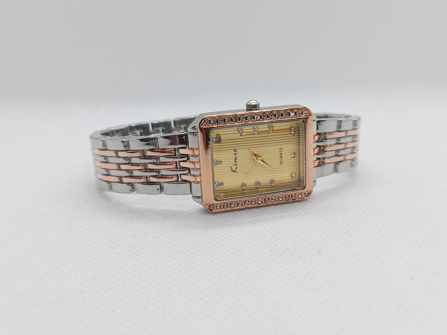 Rose Gold Square Ladies Watch – Gold Dial