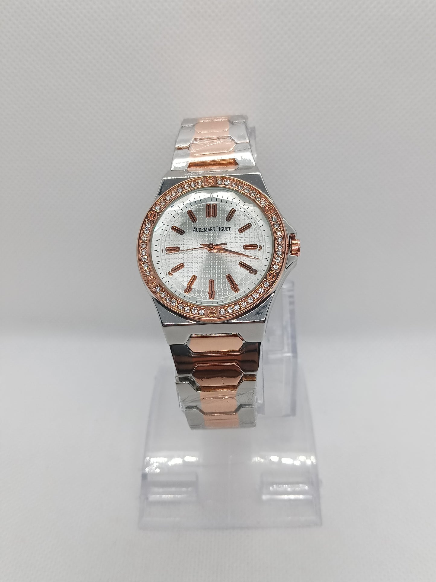 Elegant Two-Tone White Dial Watch