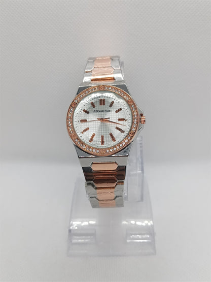 Elegant Two-Tone White Dial Watch