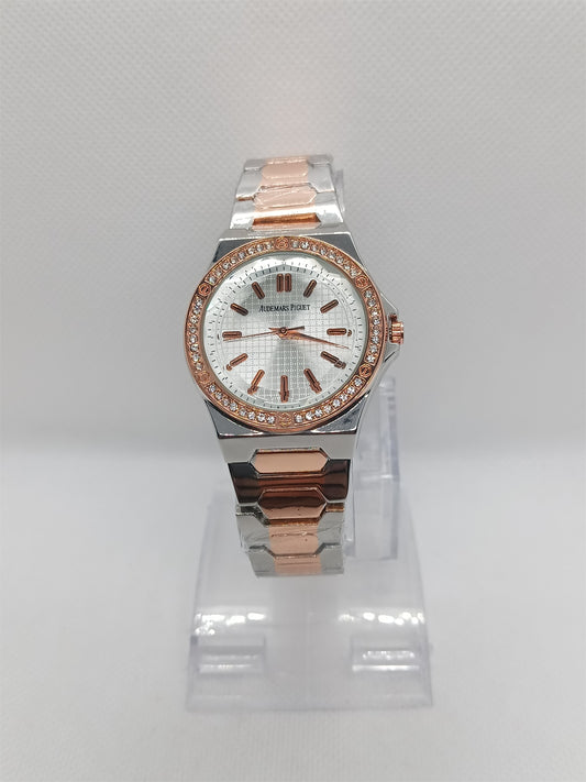 Elegant Two-Tone White Dial Watch