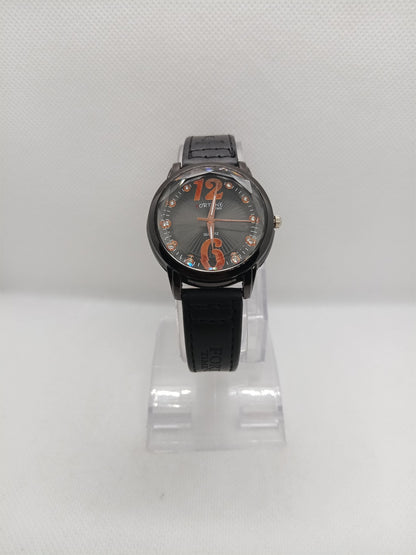 Black Dial Minimal Ladies Leather Strap Watch