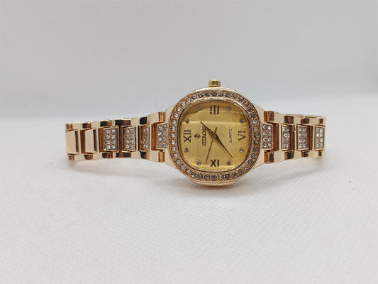 Ladies’ Gold Chain Watch with Gold Dial