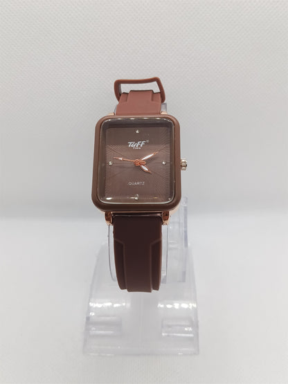 Cocoa Square Dial Minimal Watch