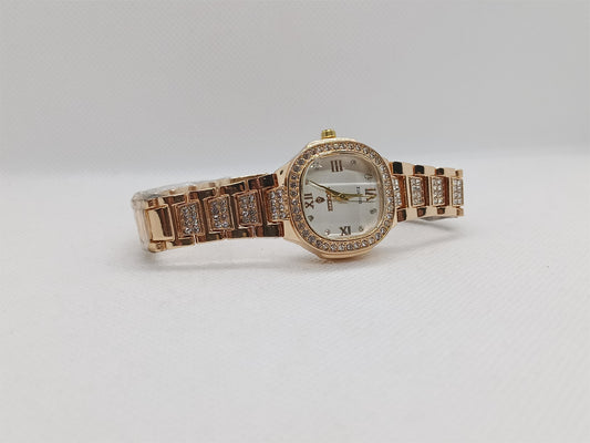 Ladies’ Rose Gold Chain Watch with White Dial