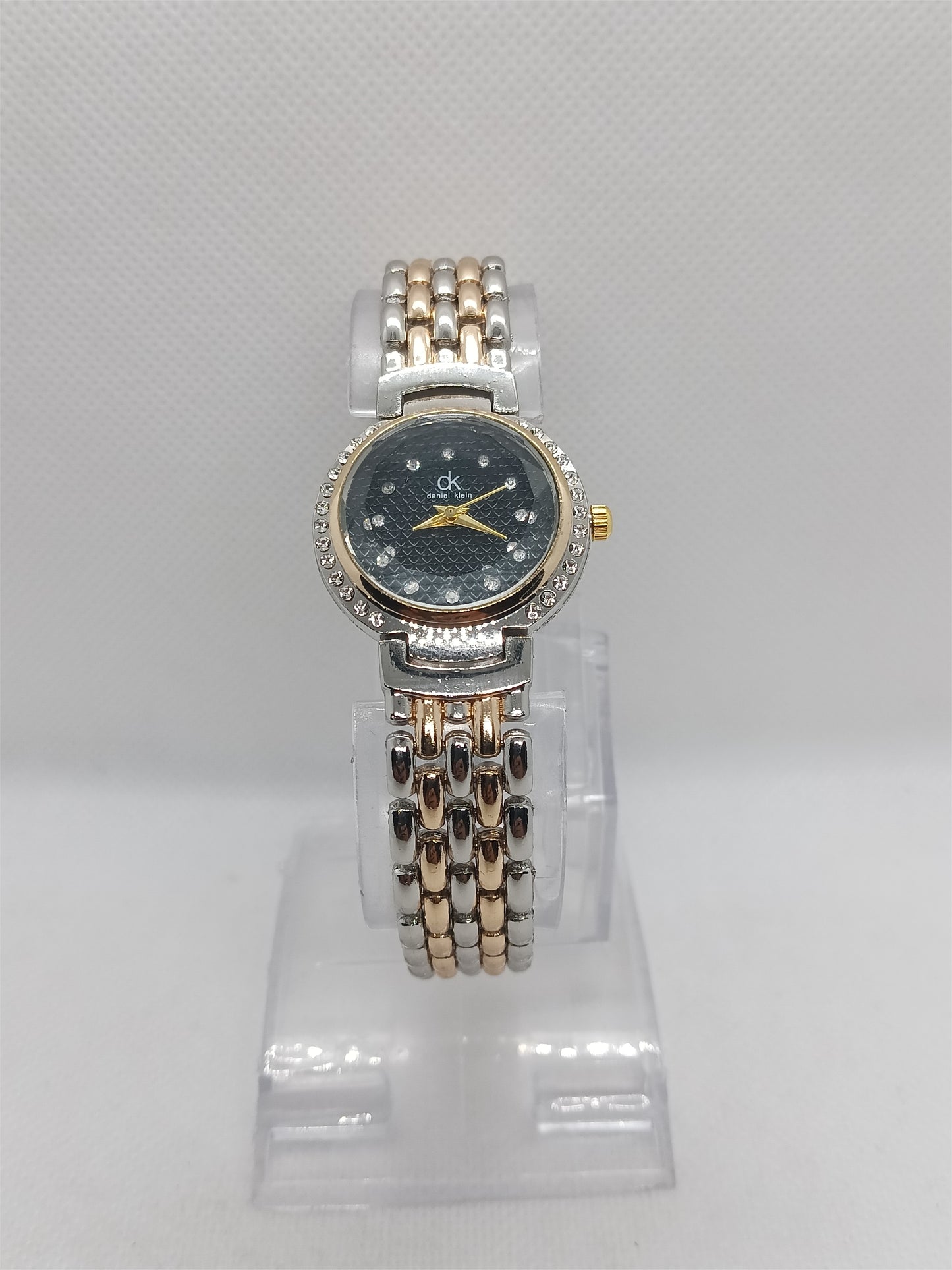 Ladies’ Two-Tone Chain Watch with Black Dial