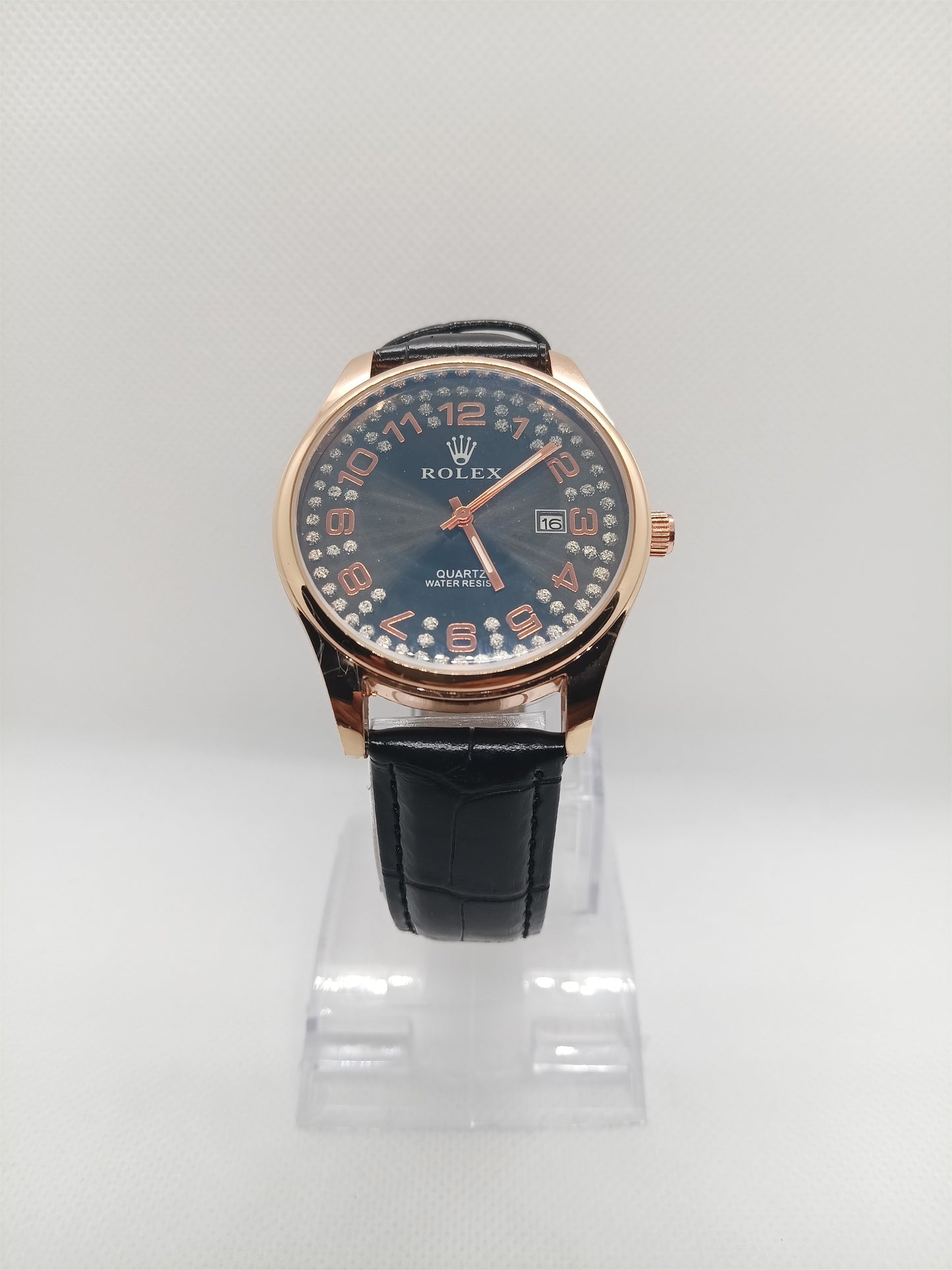 Premium Blue Dial Men’s Watch – Leather Strap, Premium Design, Date Feature