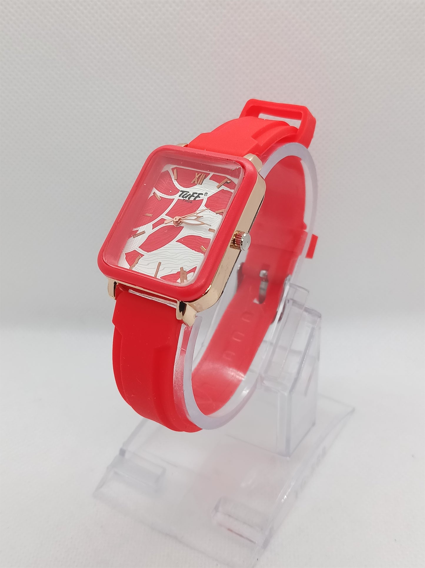 Scarlet Marble Square – Red Artistic Contrast