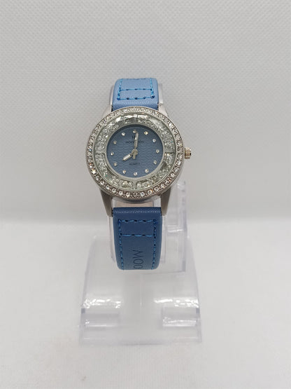 Blue Dial Stone Bezel Ladies Watch