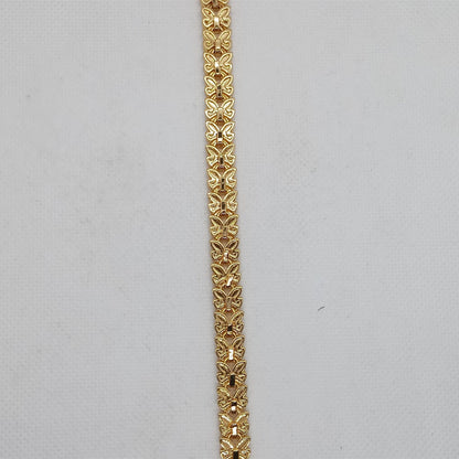 Golden Leaf Pattern Statement Bracelet