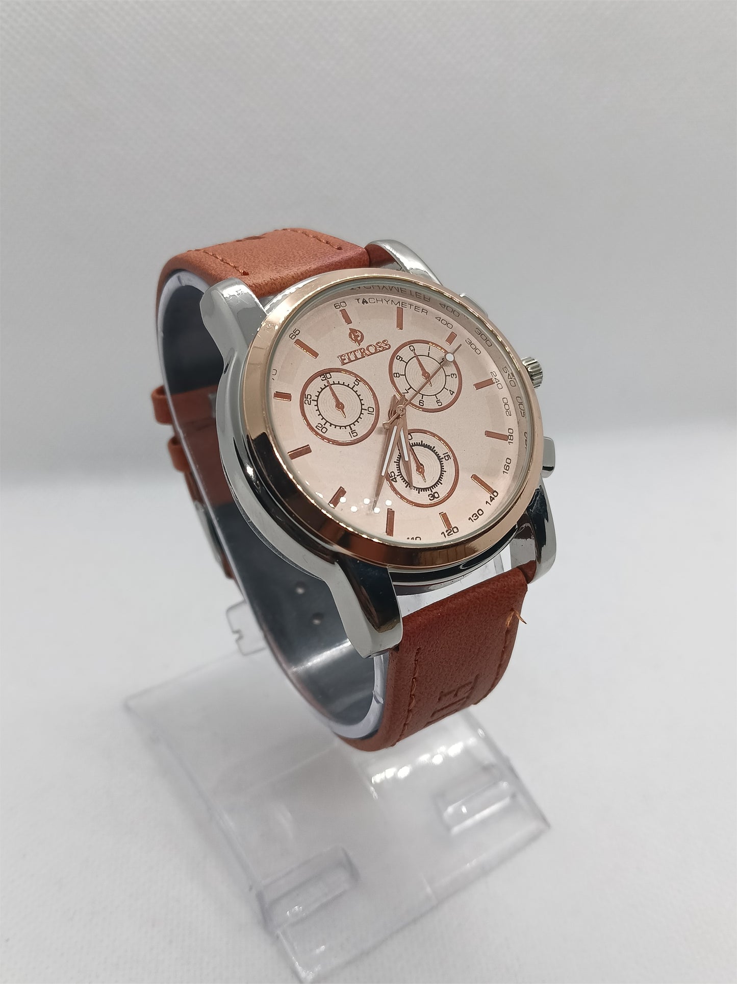 Men’s Tan Leather Chronograph Style Watch