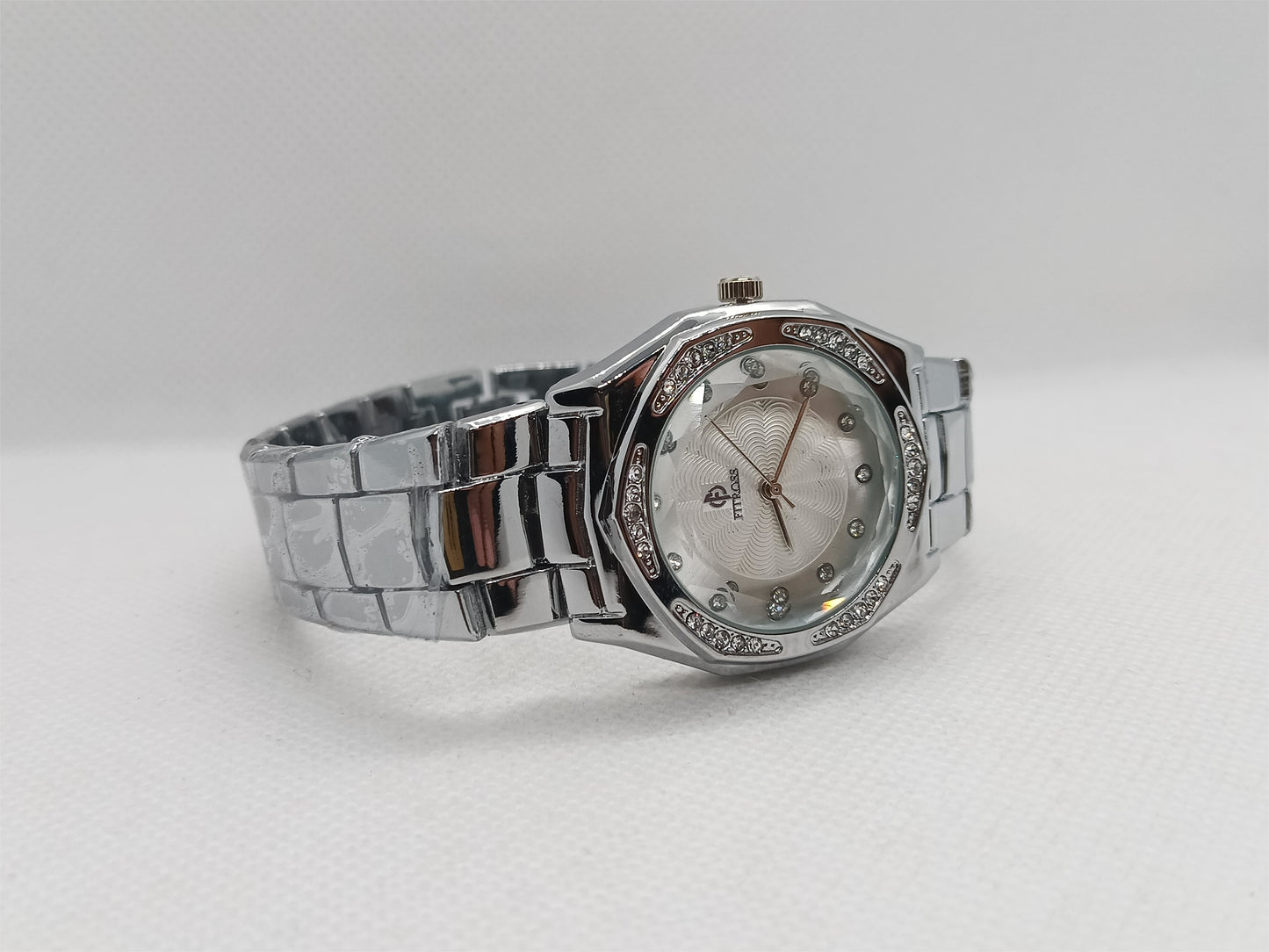 Ladies’ Silver Chain Watch with White Dial