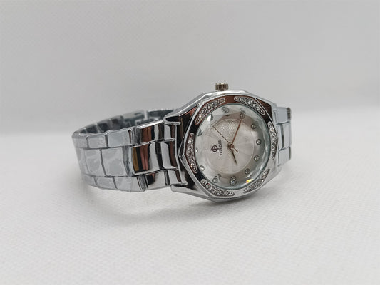 Ladies’ Silver Chain Watch with White Dial